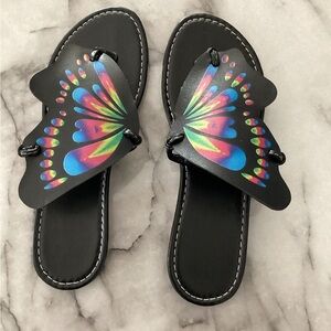 Butterfly Faux Leather Sandals